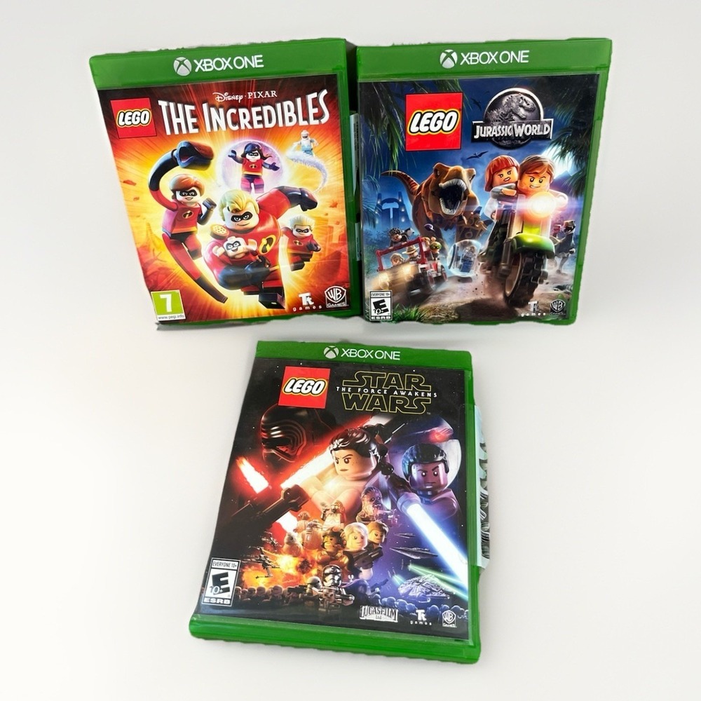 Xbox One Lego Game Lot Jurassic World, The Incredibles, Star Wars; Force Awakens